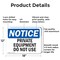 Signmission Private Equipment Do Not Use, 18 in W x Rectangle, Aluminum OS-2PACK-NS-A-1218-L-17812 - alternate 5